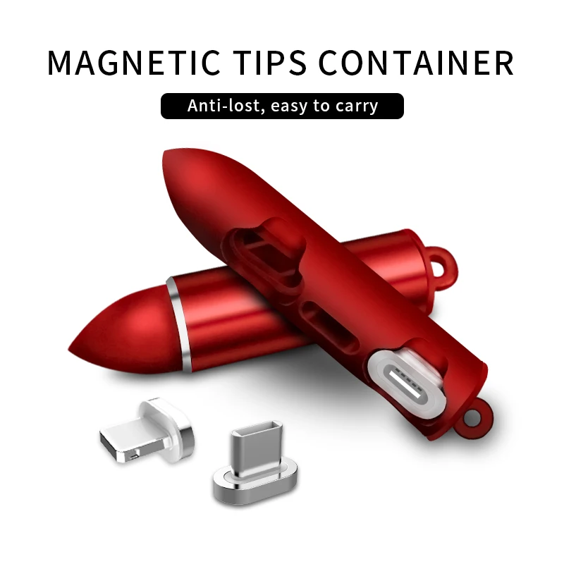 

SUNPHG Magnetic Cable Plug Connector Storage Box Type C Micro USB Cable Magnet Tip Mini Case Microusb Type-c iso Plugs Organizer