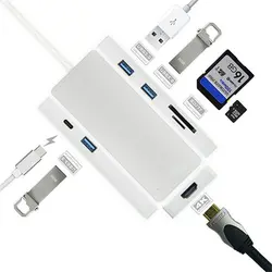 Новый USB 3.0 Порты SD/TF Тип C зарядки Card Reader для MacBook Pro высокое Скорость 7 Порты и разъёмы концентратора USB Combo USB HUB для ноутбука для mac