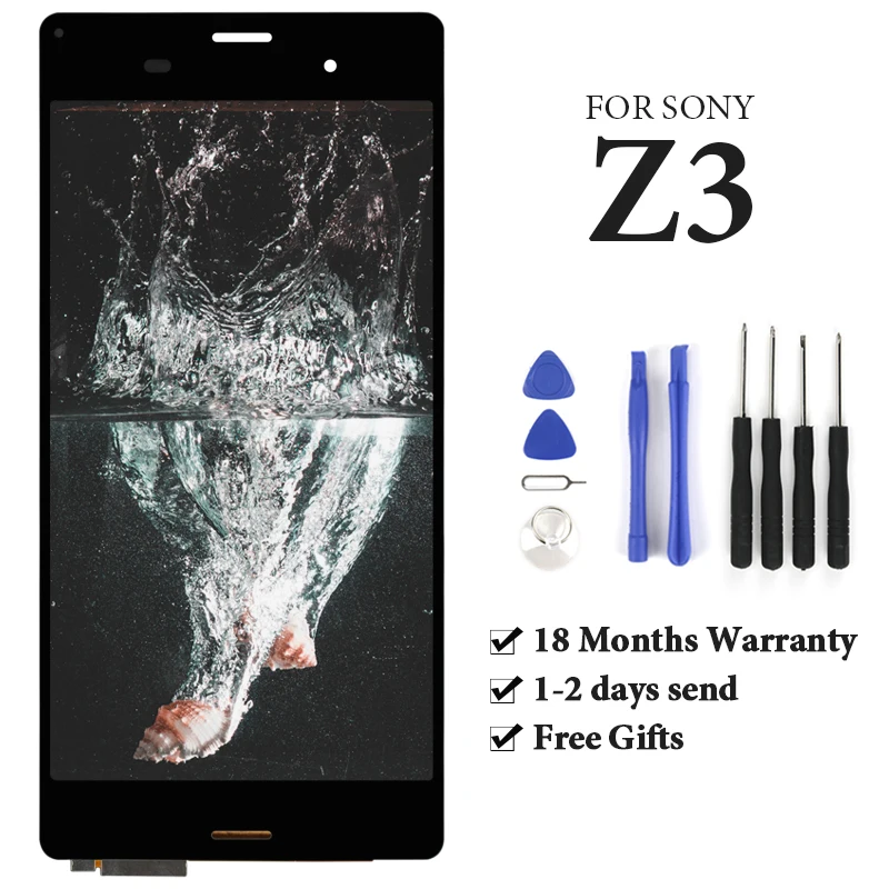 

1pc Black & White 5.2" For Sony Xperia Z3 D6603Display LCD Screen Digitize Phone Replacement Assembly Compatible No Dead Pixel