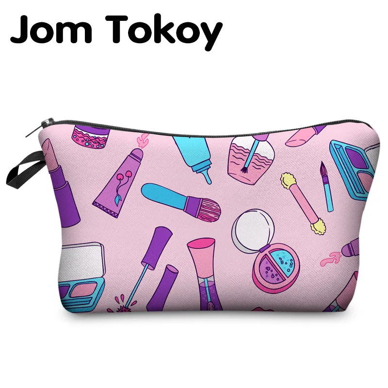 Jom Tokoy 2019 جديد الأزياء 3D الطباعة النساء السفر حقيبة مستحضرات تجميل أزياء العلامة التجارية التجميل أكياس