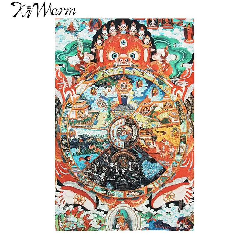 Тибетская вышивка шелковая ткань Самсары Амитабха Будда танка тибетская буддийская декоративная картина подарок 44x64 см