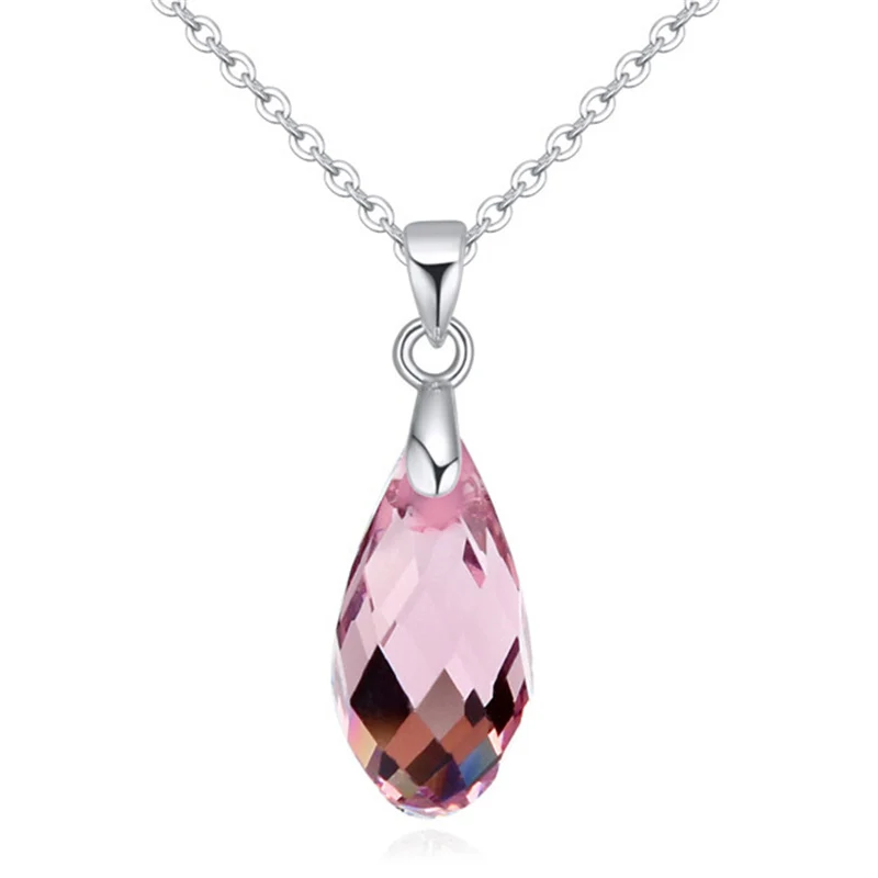 Синий Teardrop Ожерелья Подвески Кристалл с Элементами swarovski 2016 Новая Мода Ювелирные