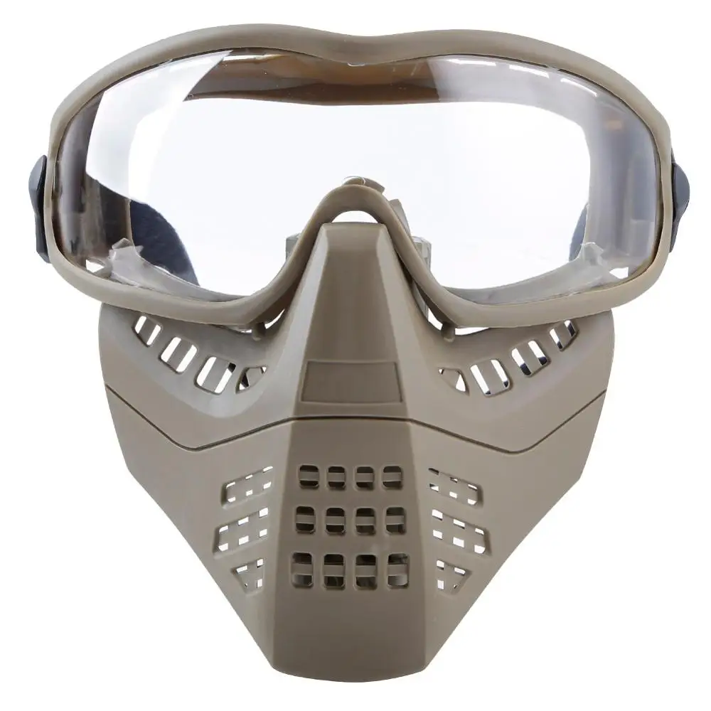 Форма муравья маска двойной режим оголовье системы съемные Тактические страйкбол щитки для лица маски для охоты стрельба CS военный - Цвет: Tan-mirror