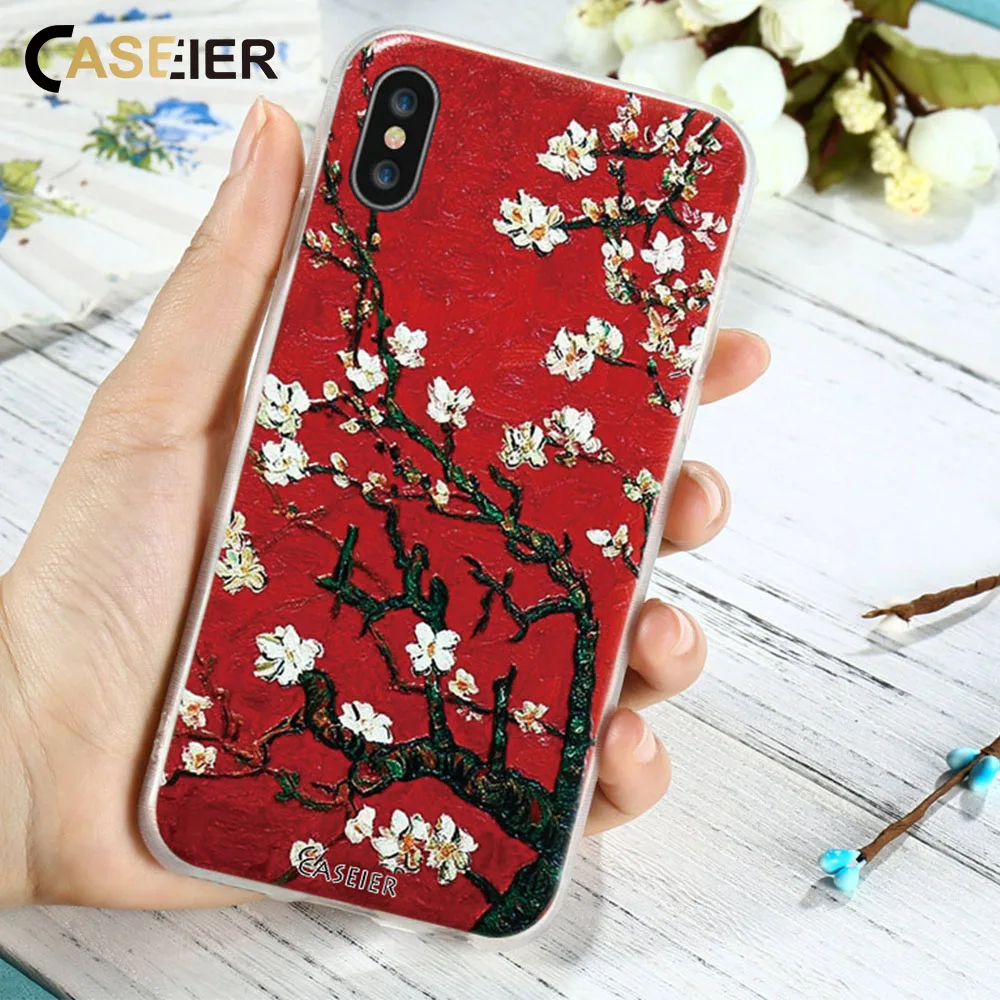 Чехол для телефона с масляным узором iPhone 6 6s 5s 5 7 X 8 Plus модный силиконовый чехол