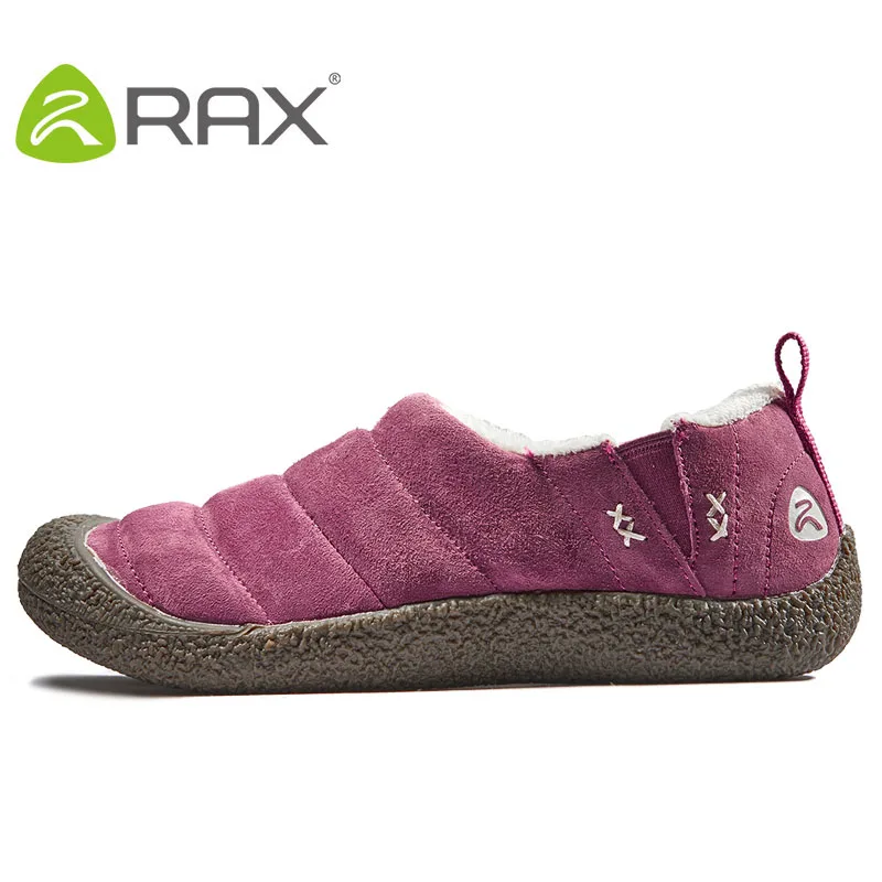 Rax Snow Warm Snowboarding Shoes Women Flat Heels Suede Winter Shoes Warm Fur Plush Insole Ankle Boots Non-Slip Men Shoe AA12347