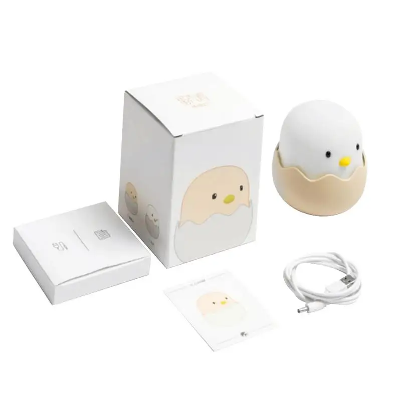 Силиконовый сенсорный светодиодный ночник в виде куриного яйца детский с USB