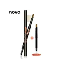 Ручка для бровей NOVO двуглавая Автоматическая вращающаяся пластиковая ручка для бровей со сменный картридж Водонепроницаемая не Цветущая