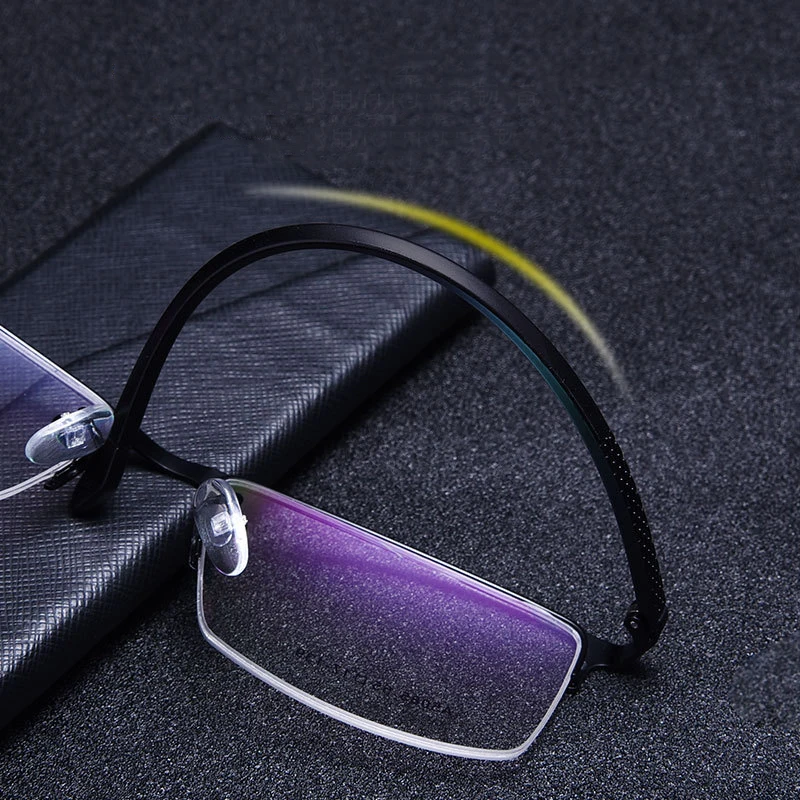 Eblru мужские Бизнес близорукость очки готовой в ретро-стиле с квадратным с плоскими стеклами и половинной рамкой очки-0,75 1,25 1,5 1,75 2 2,25 2,5 2,75 3 3,25 3,5 4