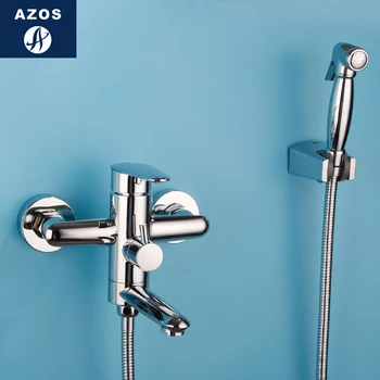 

Azos Bidet Faucet Pressurized Sprinkler Head Brass Chrome Cold and Hot Switch Single Function Washing Machine Wash Balcony Round