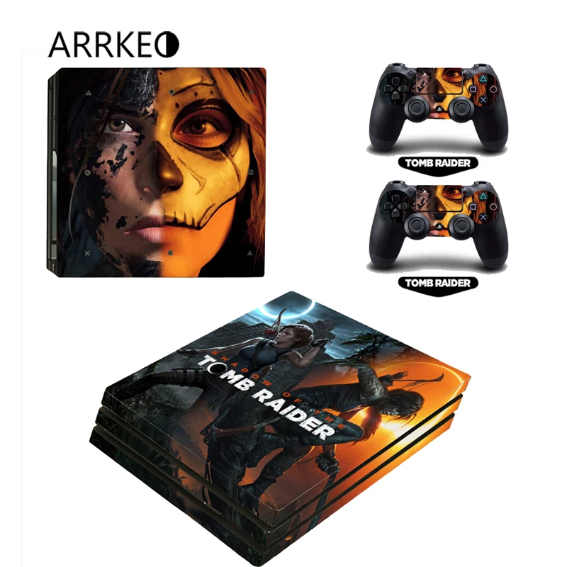 Виниловый чехол ARRKEO Shadow of the Tomb Raider наклейка для PS4 Pro Sony PlayStation 4 консоль и 2