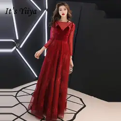 Это YiiYa вечернее платье 2019 велюр поддельные две части спагетти ремень красное вино трапециевидной формы вечерние платья TR035 robe de soiree