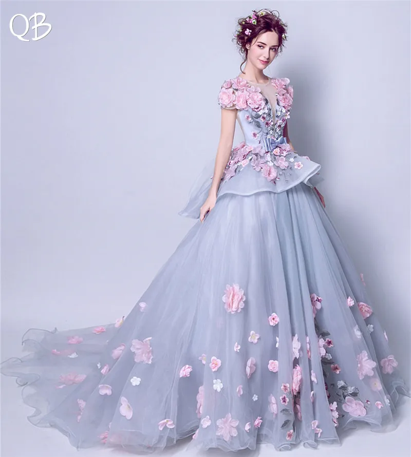 

Бальное платье, пышные тюлевые кружевные бусины, Аппликации, цветы, роскошные Официальные Вечерние платья, платье для невесты, размеры XK39