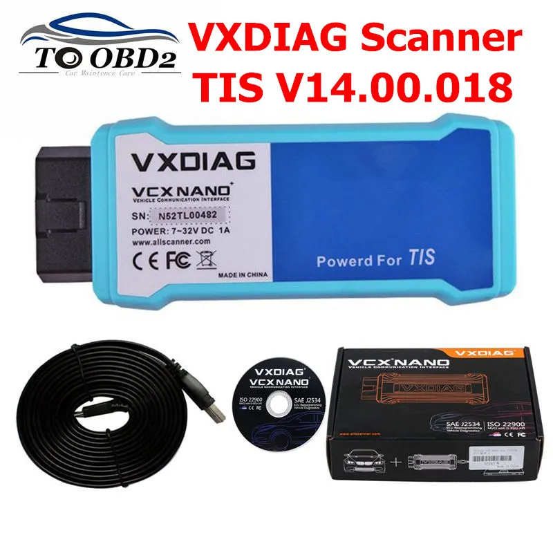 VXDIAG VCX NANO для toyota tis последние V14.00.018 USB 2,0 полностью совместим с SAE J2534 VXDIAG для toyota автомобили OBD2 сканер