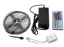 Free shipping L5 RGB LED Strip 5050 5m + IR 44Key Controller + DC12V 6A Adapter Flexible LED Light RGB Sets.