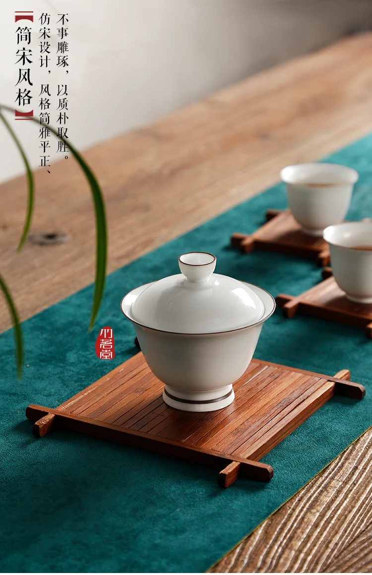 Бамбуковая подставка для чайных чашек, поднос для чайный набор кунг-фу, аксессуары для чайных церемоний, подставка под тарелку, 1 шт