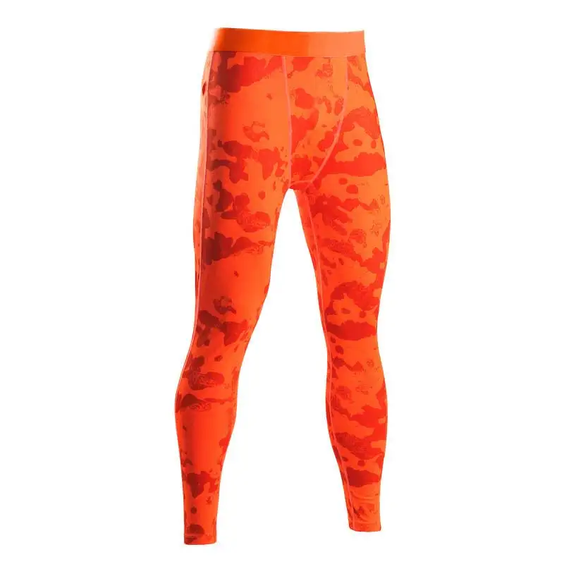 Для мужчин Pro сжатия Леггинсы Йога брюки тренажерный зал Фитнес тренировки поезд упражнения Спорт Колготки Костюмы Бодибилдинг ma48 - Цвет: Оранжевый