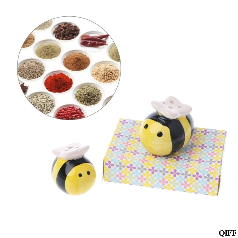 

Drop Ship&Wholesale Ceramic Salt Pepper Shaker Flying Bee Style Seasoning Pot Cooking Tableware APR29