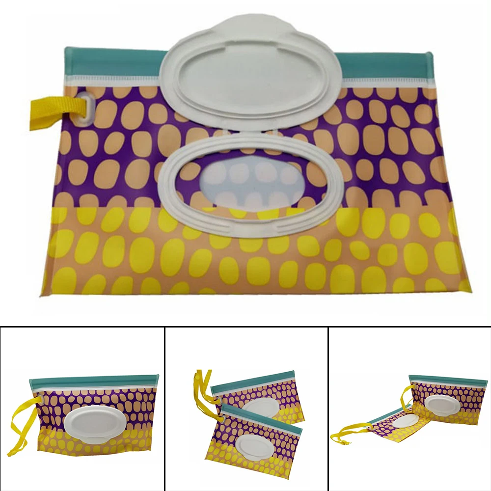 Easy Carry Wipes Carrying Pouch With Clamshell Natural Wet Wipes