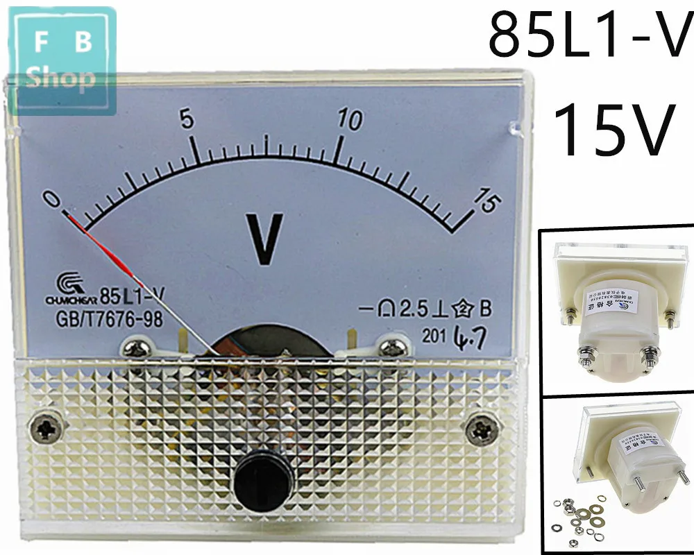 1PCS 85L1-V 15V AC Analog Voltmeter Panel Voltage Meter 64*56mm | Инструменты