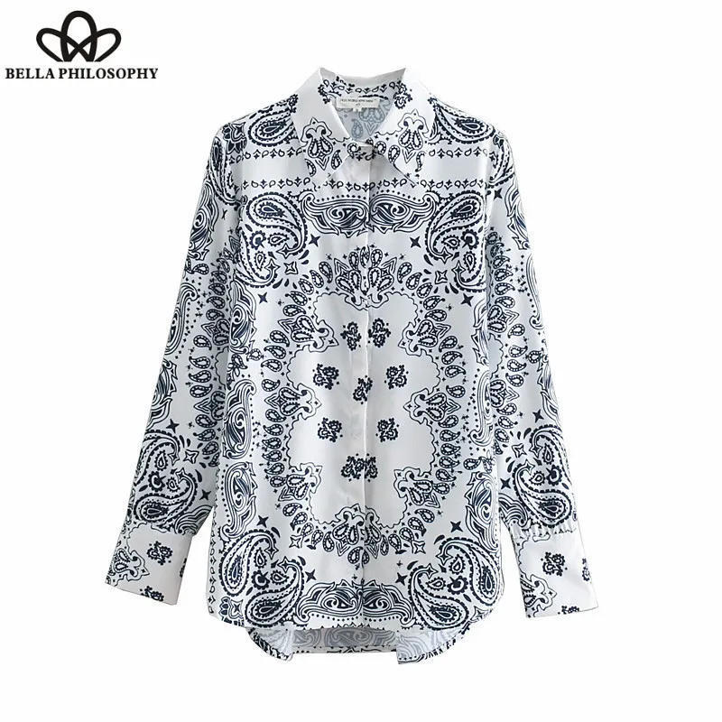 Wonder Spring Long Sleeve Print Blouse Vintage Indie Folk Female Blouse Shirts Casual Street Lady Turn-Down Collar Tops 2019 new