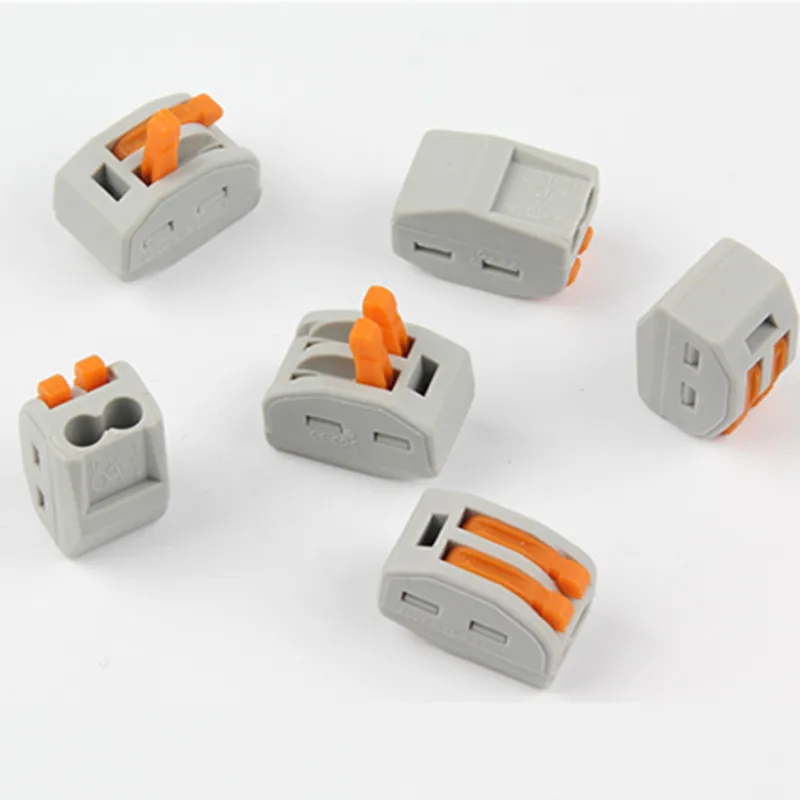 

10PCS PCT212 Reusable Spring Crimp Lever Terminal Block Electric Cable Connector Wire 2Pin Terminales Electricos Wire Connectors
