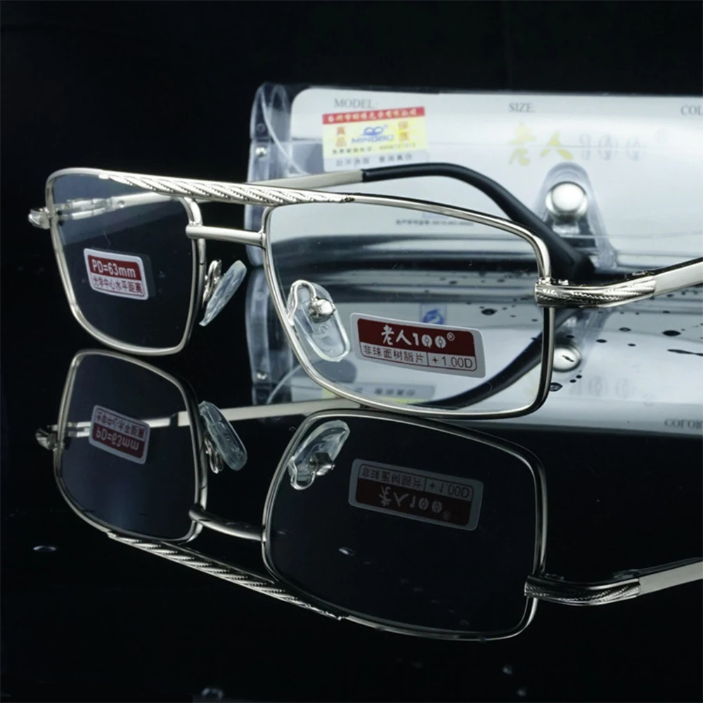 

=clara Vida= High Quality Alloy Double Beam Full Frame Resin Or Natural Crystal Lens Reading Glasses +1 +1.5 +2 +2.5 +3 +3.5 +4