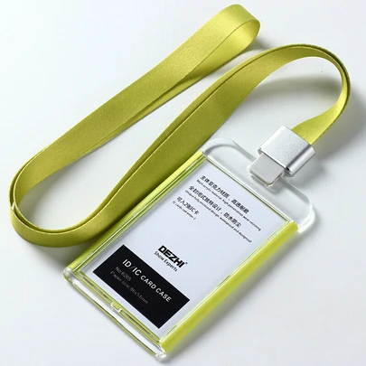neon green set Совершенно продукт ID IC чехол для карты офисный пропуск Самая низкая цена держатель Бейджа с красочным шнурком, может изготовить логотип - Цвет: neon green set