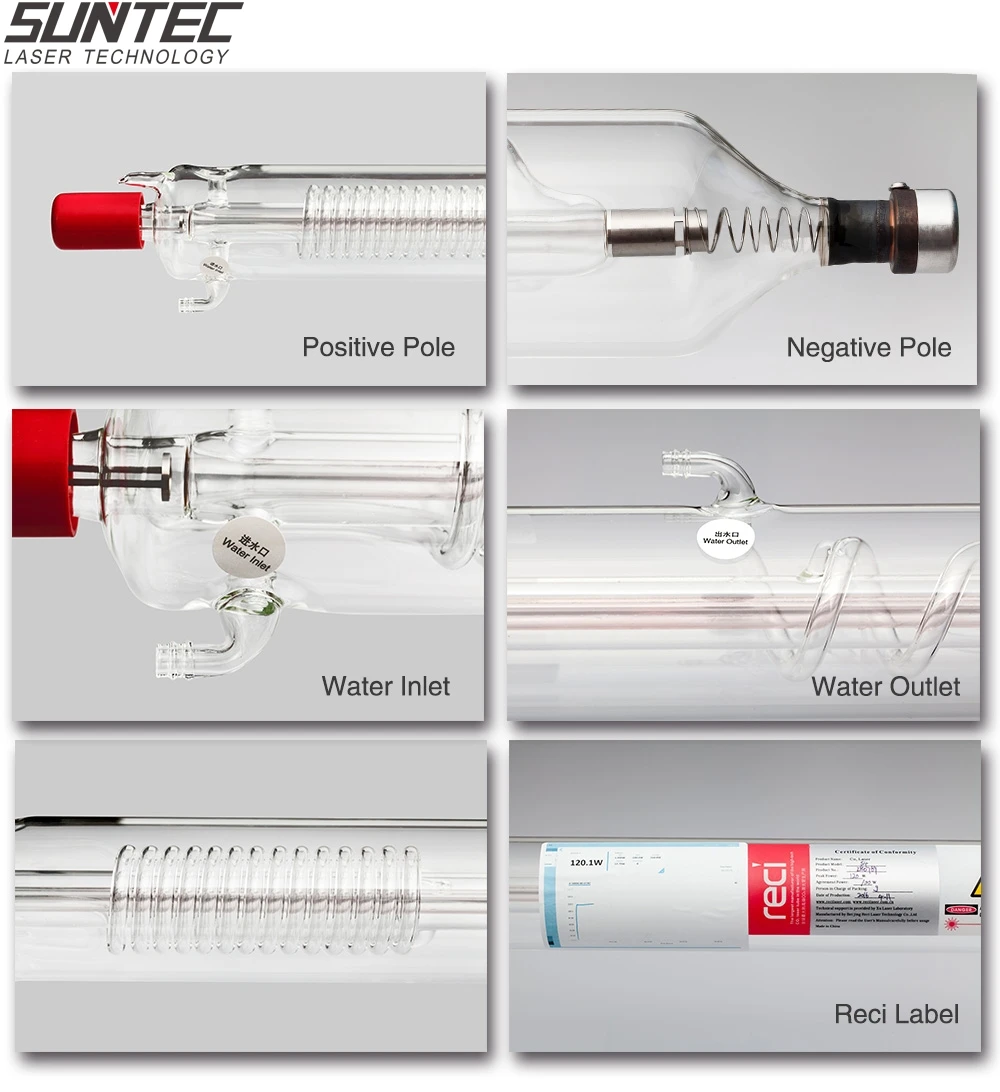 SUNTEC Reci W1 CO2 лазерная трубка 75 Вт для CO2 станок для лазерной резки и лазерной гравировки машина Длина 1050 Dia. 80 мм с упаковано в деревянную