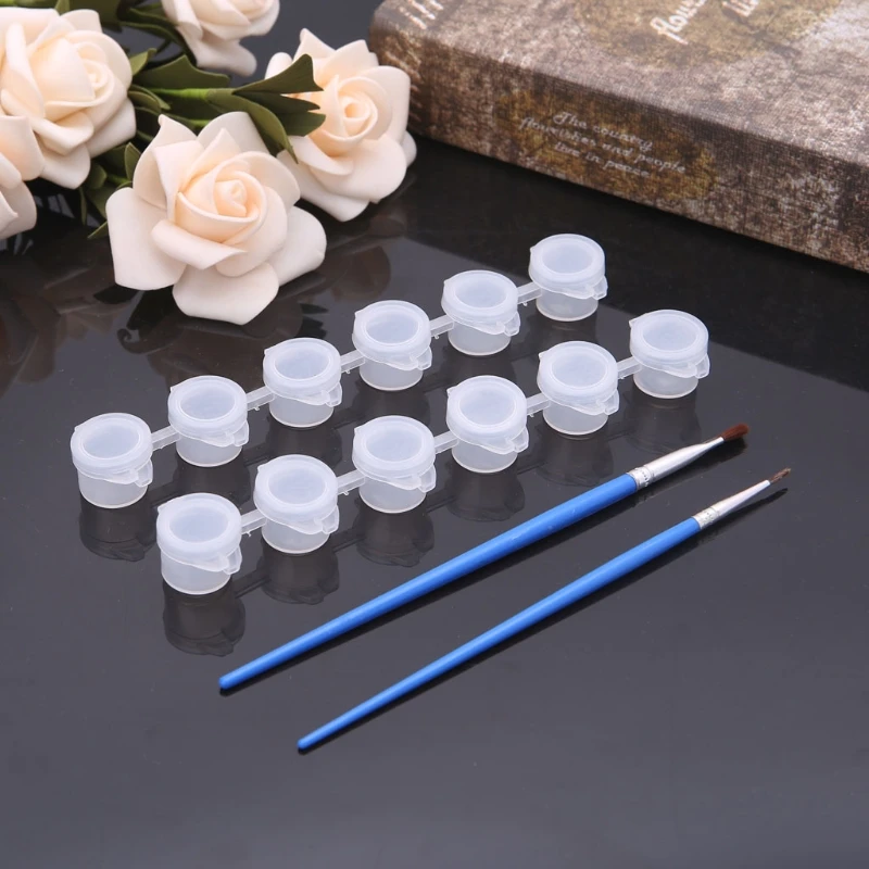 2*6 Joint Pigment Box mit 2 pc Malerei Pinsel Malerei Acryl Farbe Lieferungen Zeichnung Kunst Bildung Zeichnung Lagerung