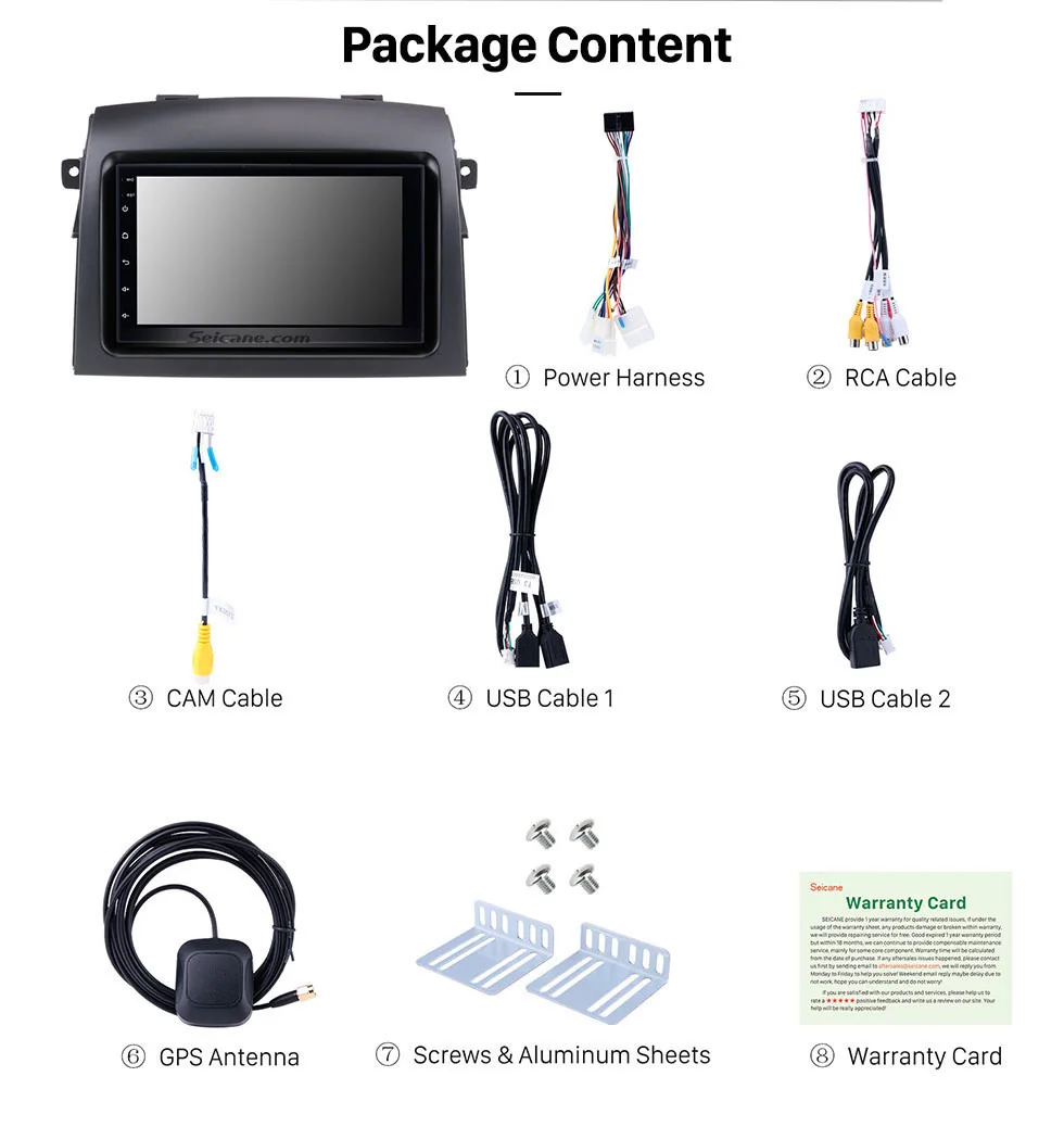 Seicane 2din Android 8,1 автомобильный Радио мультимедийный плеер gps навигация для Toyota Sienna 2004 2005 2006 2007 2008 2009 2010 стерео