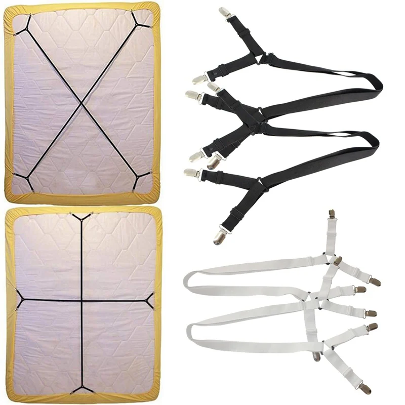 

2/4pcs Corner Long Adjustable Elastic Bed Sheet Holder Mattress Clip Fasteners Cover Fixing Non Slip Grippers Fastener Clips