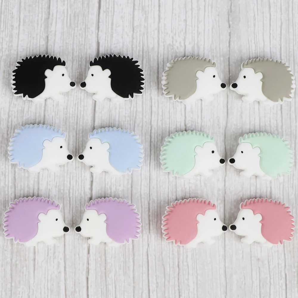 

TYRY.HU 6pc Mini Carton Slicone Teether Beads Teething Jewelry Accessories Chew Necklace Beads Baby Teether