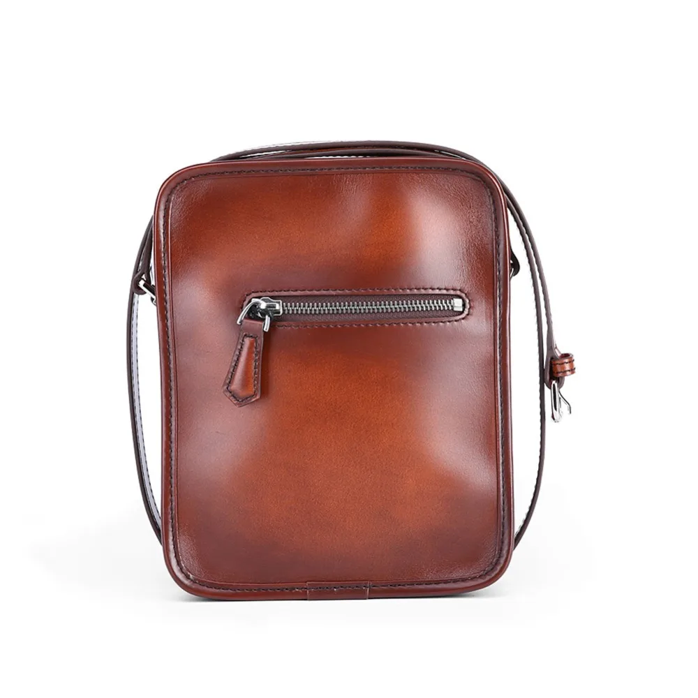 TERSE_2016 Hot sale handmade mens messenger bag Italian genuine leather shoulder bag in orange ...