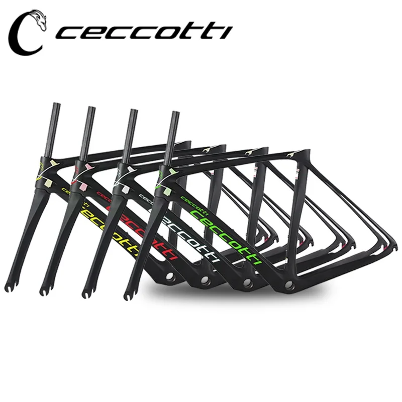 

Carbon road frame CECCOTTI new design 4 colors carbon fiber T1000 1 1/8 to 1 1/4 Tapered Integrated carbon bicycle frame road