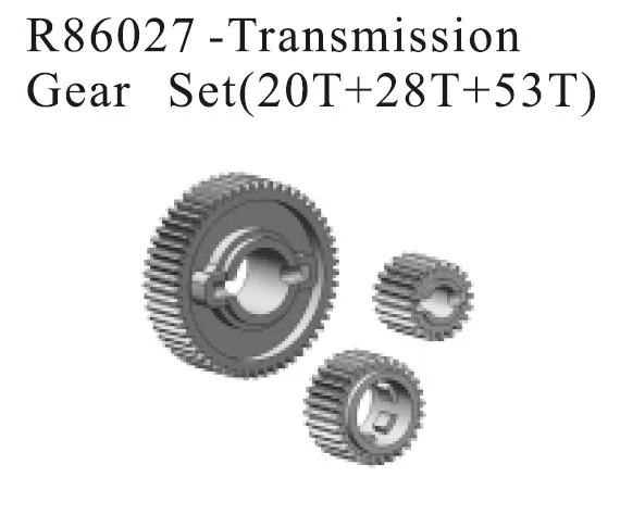 RGT RC ЗАПАСНЫЕ ЧАСТИ R86027 Трансмиссия комплект передач(20 т+ 28 т+ 53 т) для EX86100 рок Крузер RC сканеры