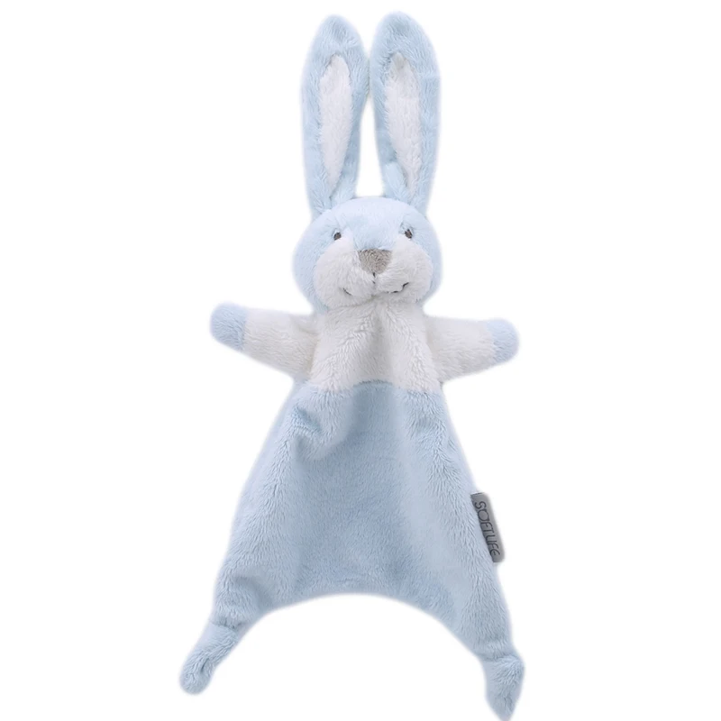 Милая мягкая плюшевая кукла в форме кролика, комфортное полотенце, мягкие куклы, чучело, кролик, игрушки для ребенка, игрушка для сна - Цвет: blue rabbit