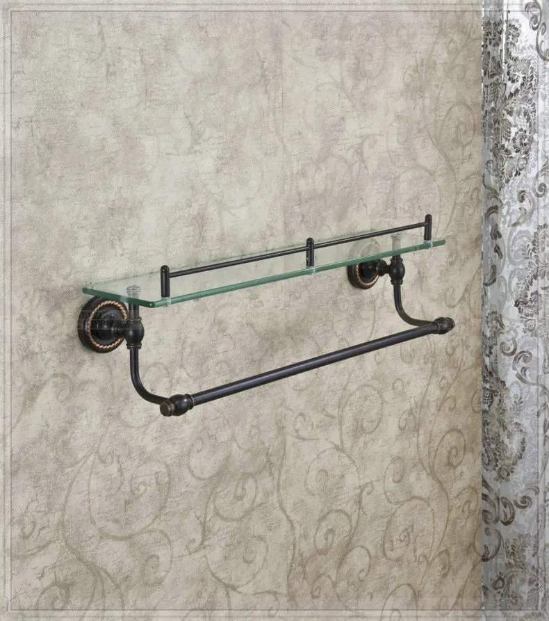 Wall Mount Bathroom Glass Shelf Holder Cosmetic Bracket Storage with Towel Bar dropship faucet seat|storage glass|storage leatherbrackets lowes |