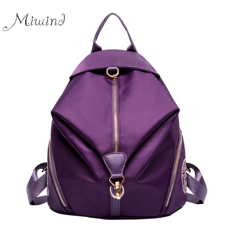 

2016 fashion designer zipper hasp waterproof oxford backpack women school bag for teenage