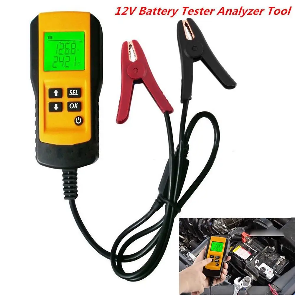 Adeeing Цифровой Автомобильный анализатор батареи тестер автомобильный с ЖК-подсветкой для 12 в автомобильный ЖК-экран аккумулятора автомобильный r30