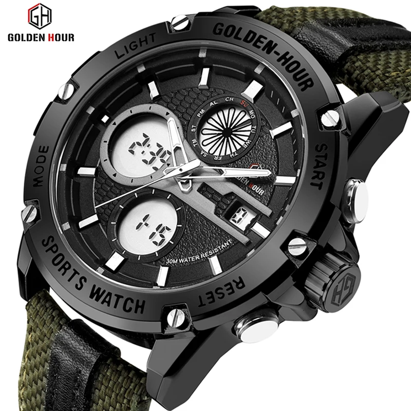 men's digital analog combination watches