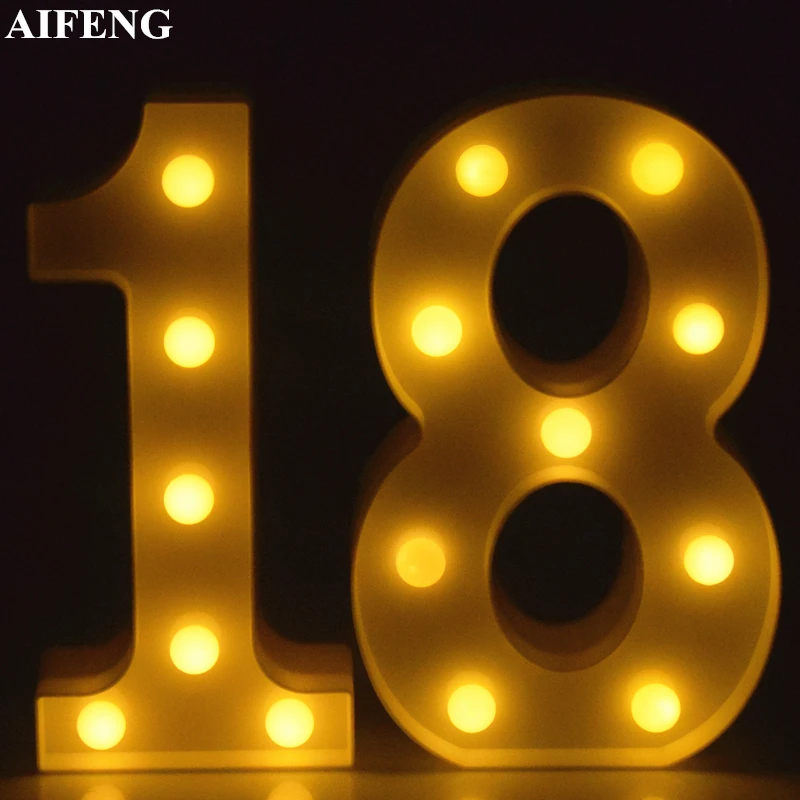 

AIFENG DIY Night Light Numbers 0 1 2 3 4 5 6 7 8 9 Battery Operate Nightlights For Christmas Wedding Party Decoration Night Lamp