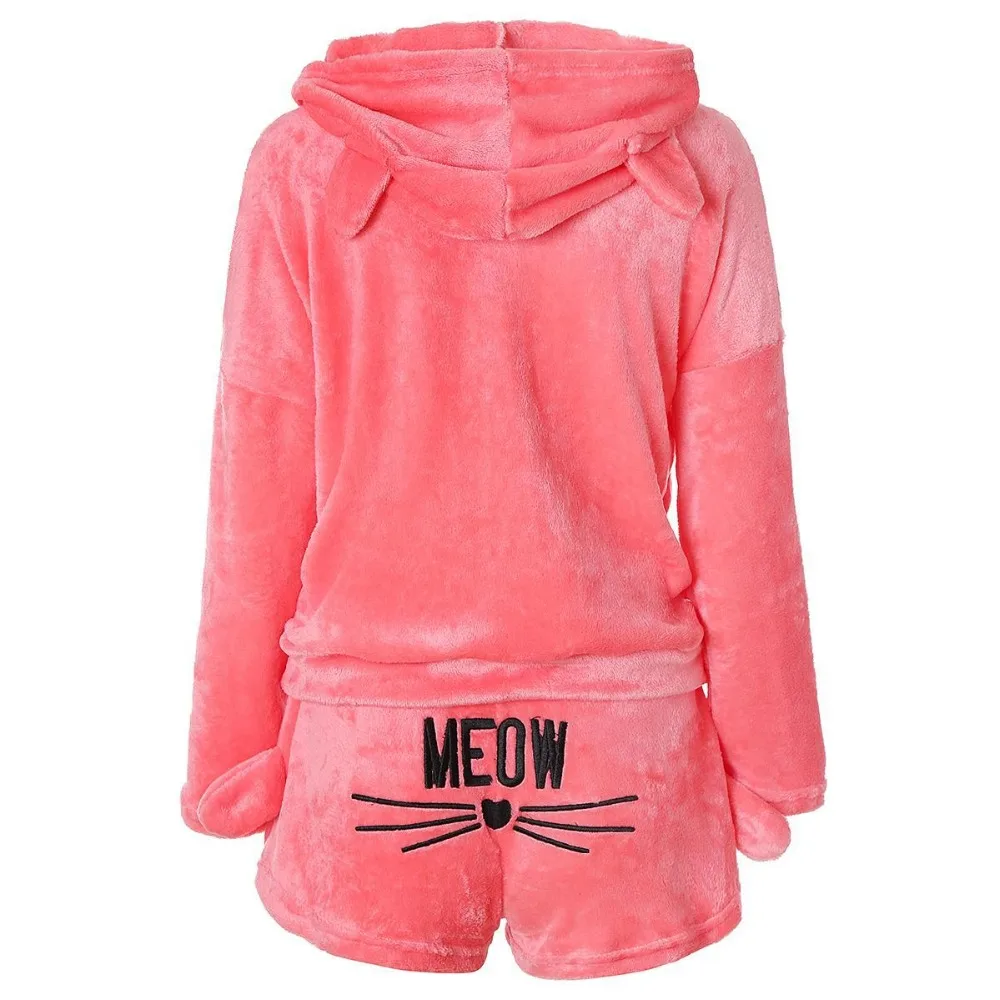 Queenral Warm Pajamas Set For Women Pyjamas Women Plus Size Winter Sleepwear Women Set Sexy Embroidery Pijama Warm Nightwear  10