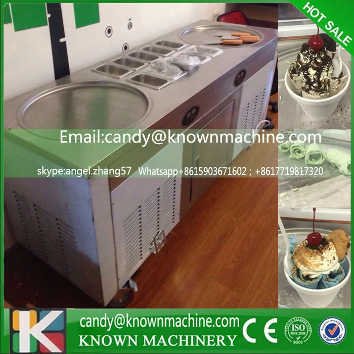 ==> [Free Shipping] Buy Best Free ship pan fried ice cream roll machine with Salad Fruits Workbench 6pcs Tanks Cooling Online with LOWEST Price