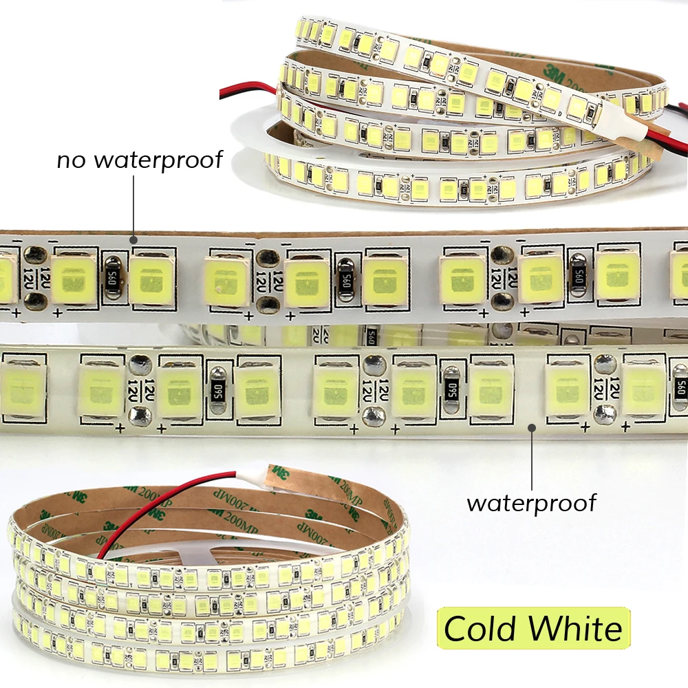 SMD 5054 Светодиодная лента 5 м 120 светодиодов/м гибкая света DC12V более яркая чем 5050 2835