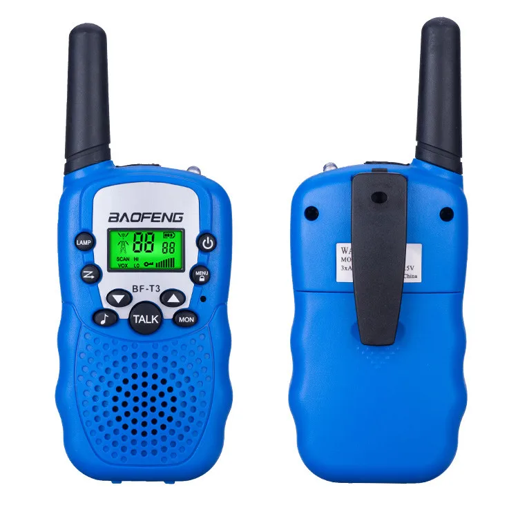 2 шт Baofeng T3 Walkie Talkie 3-10 км Talk Range Interphone для детей взрослых на открытом воздухе Приключения двухдиапазонный fm трансивер bf t3 - Цвет: Blue