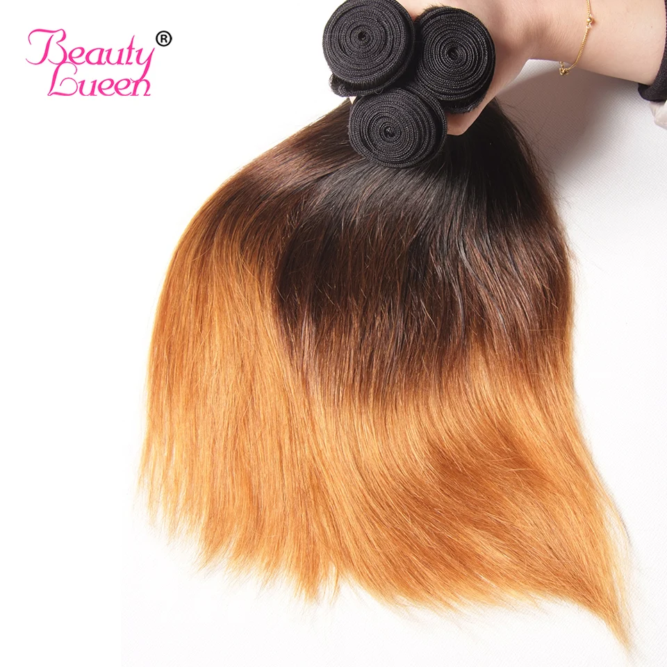 Brazilian blond straight ombre hair bundles t1b427(49) remy ombre human hair extensons 10bundles wholesale price ombre blonde 