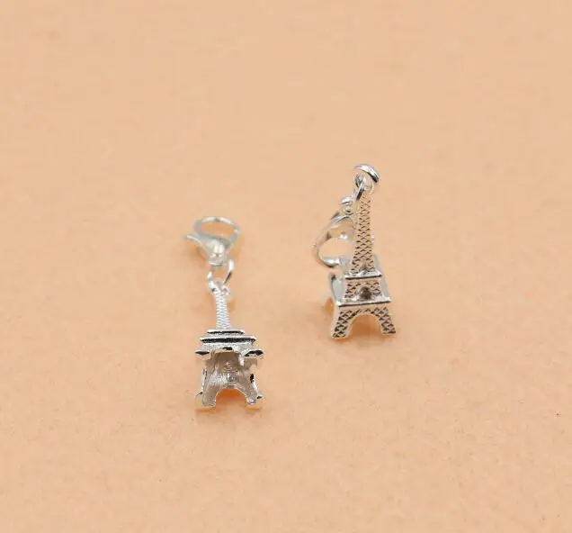

5pcs Silver Eiffel Tower Charms Pendants With Lobster Clasp Jewelry Diy Jewelry Findings Craft Charm