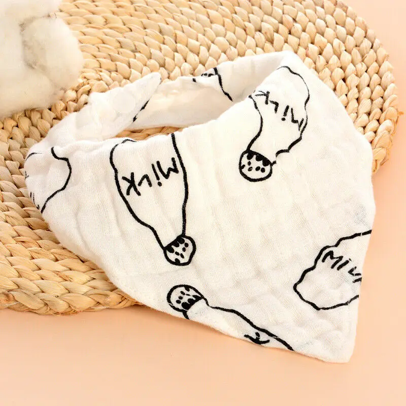 1pcs Baby Kids Cotton Bandana Bibs Cartoon Feeding Saliva Towel Dribble Triangle Bib Baby Eating Accessory Soft Baby Stuff
