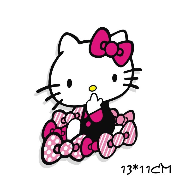 Aliauto Lovely Hello Kitty And The Bow-knot Sticker On Car Window Decal For Ford Focus Fiesta Chevrolet Cruze Kia Opel Mazda