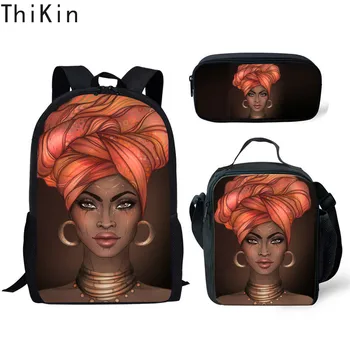 

THIKIN School Bag for Kids Girls Toddler Backpack Black Art African Girls Painting Boy Book Preschool Women Back Pack Schoolbag